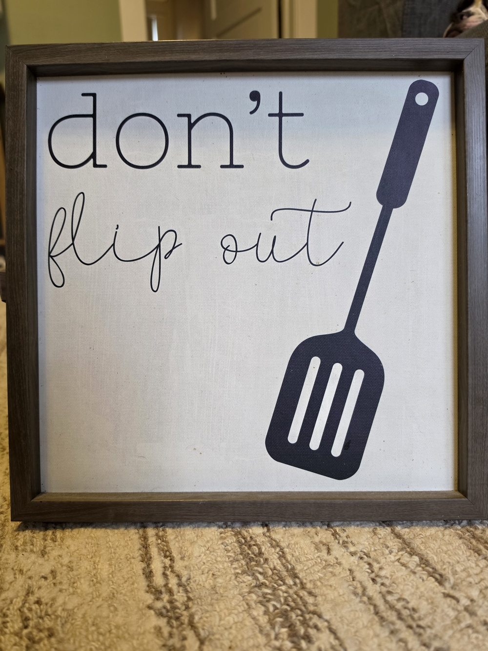 Don't Flip Out Framed Kitchen Sign - Black & White